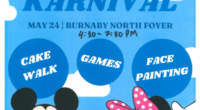 Burnaby North Secondary’s Karing 4 Kids Club is hosting a “Karnival” for children from Kindergarten to grade 4. There will be many fun games. This is a great family event!